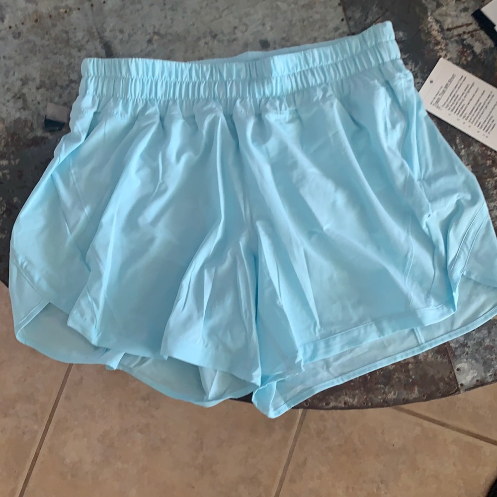 Lululemon 5’’ track shorts Size 10. Light blue